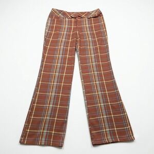 Spacegirlz Plaid Pants Womens Size 13 Brown‎ Y2K Vintage Flare Made in USA